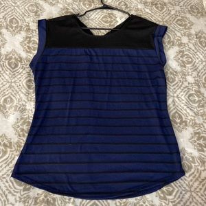 Blue striped with bow on back neck ❤️